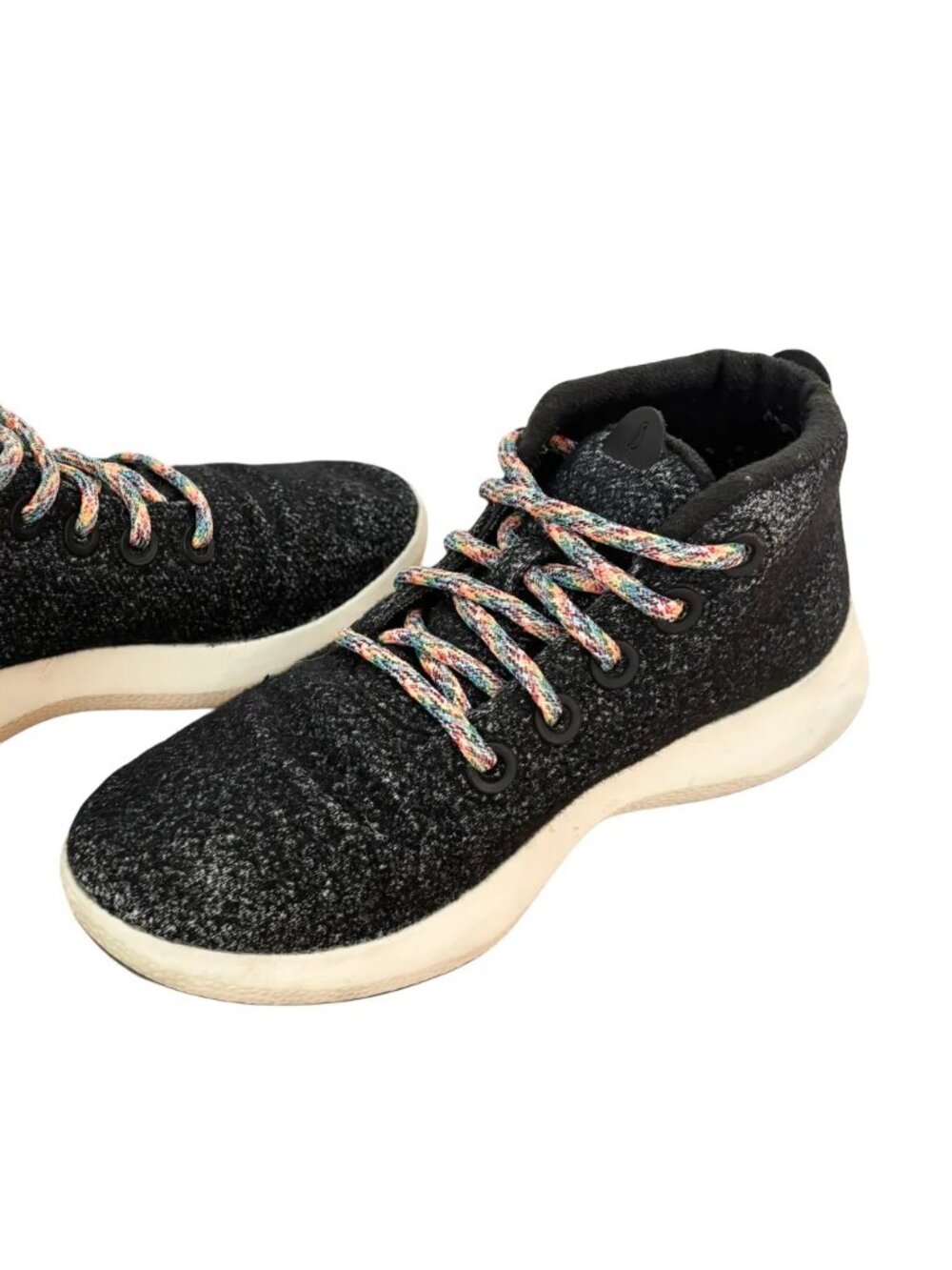 ALLBIRDS Wool Runner-up Mizzle Mid-top Charcoal Sneakers Rainbow Laces SZ 9
